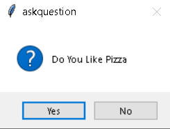 Python askquestion message