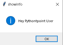 Python showinfo message