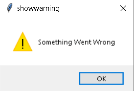 Python showwarning message