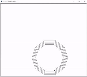 draw spiraling polygon