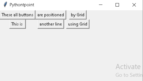 Python button Grid Geometry