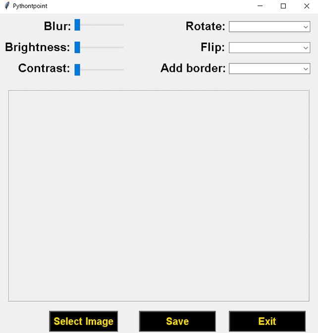 Python tkinter image editor output