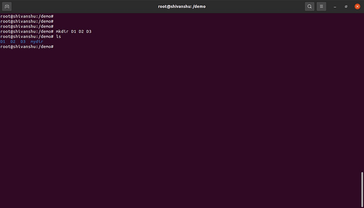 creating multiple directories in linux