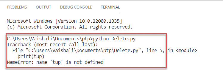 Deleting the Python tuples