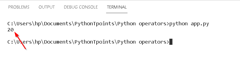 Python arithmetic operators