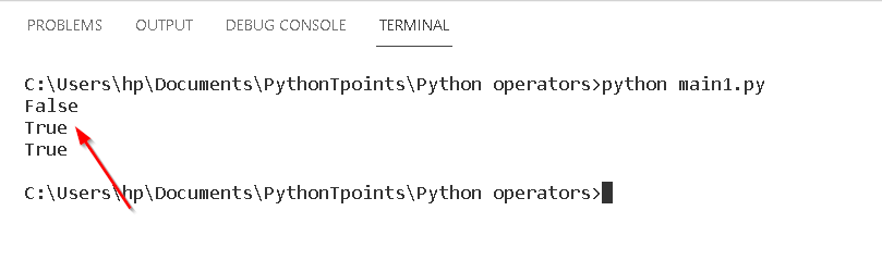 Python logical operators