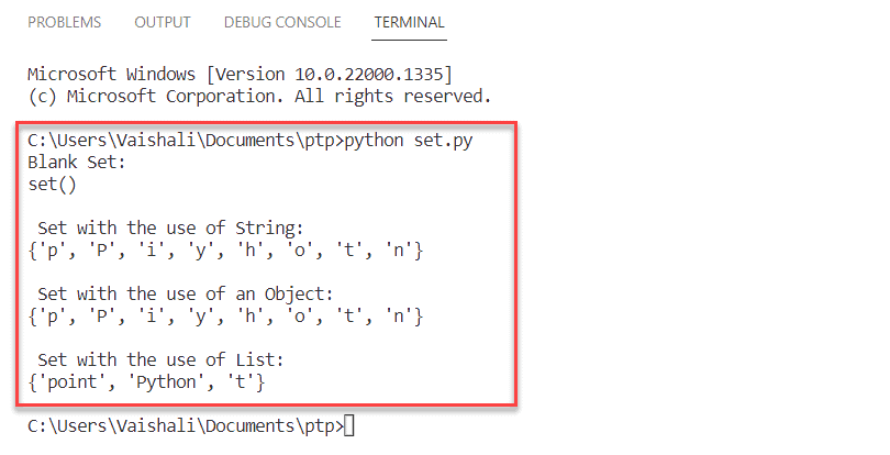 Python sets