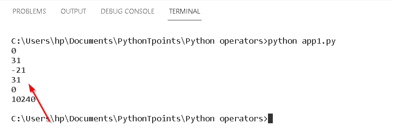 Python bitwise operators